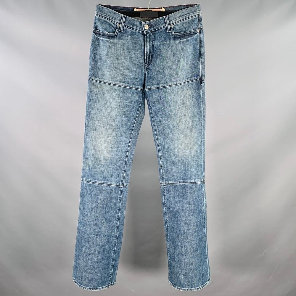 BUCKLER Size 31 Blue Cotton Denim Straight Jeans